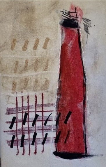 The Tower of Red – Abstract Minimalist Soft Painting