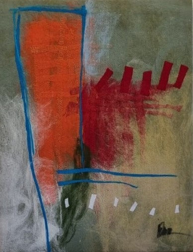 SOLD - Vibrant Energy – Abstract Red and Blue