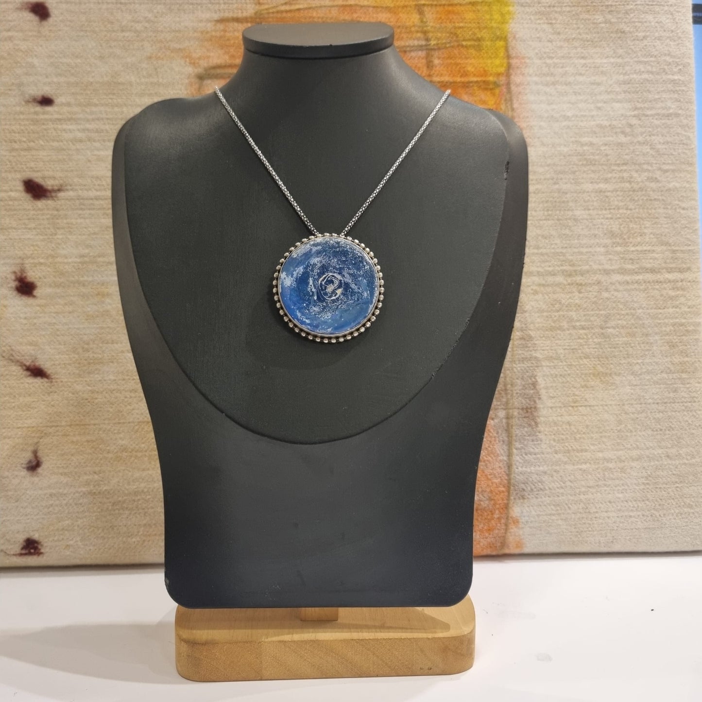 Roman Glass Pendant in Sterling Silver 925 - RG22