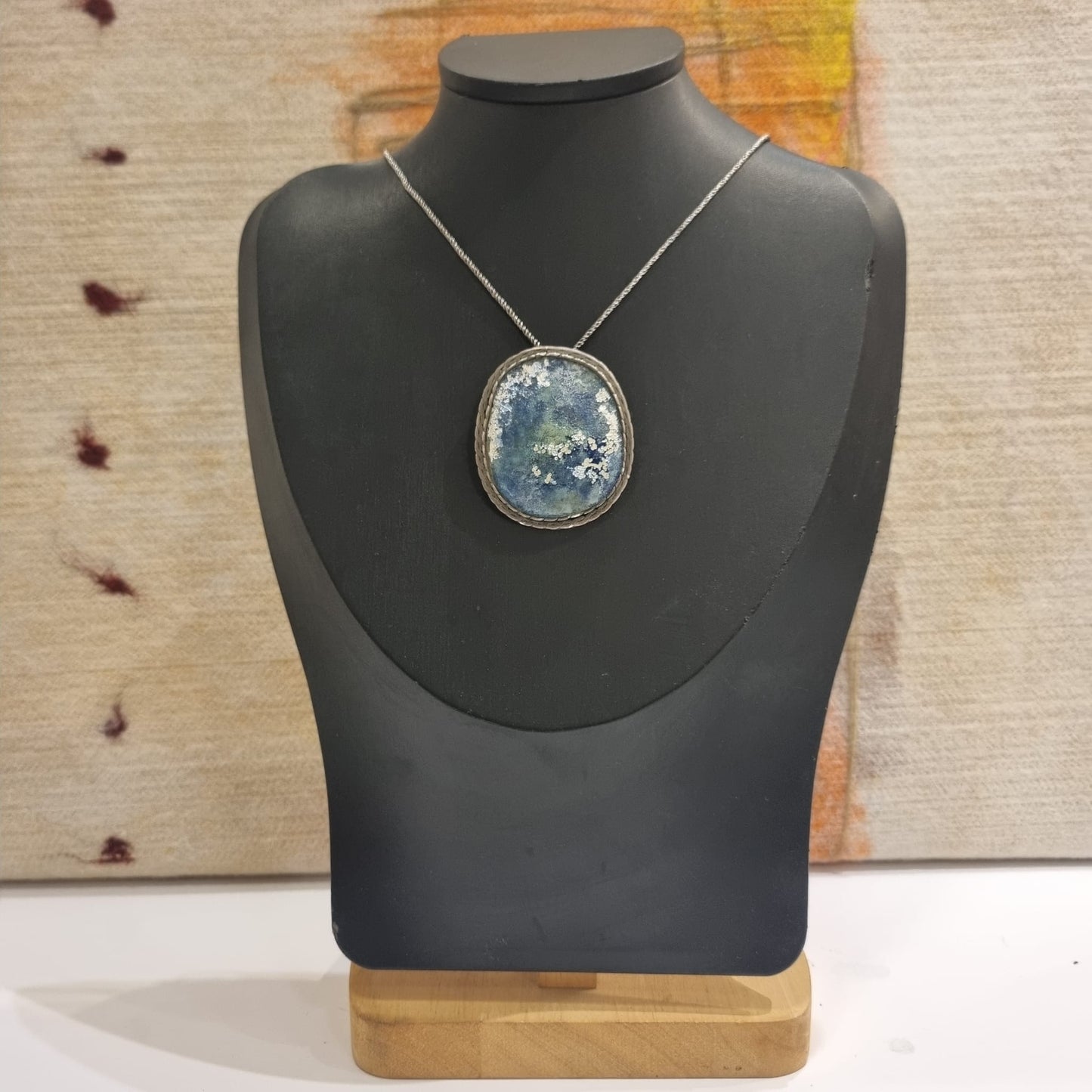 Roman Glass Pendant in Sterling Silver RG23