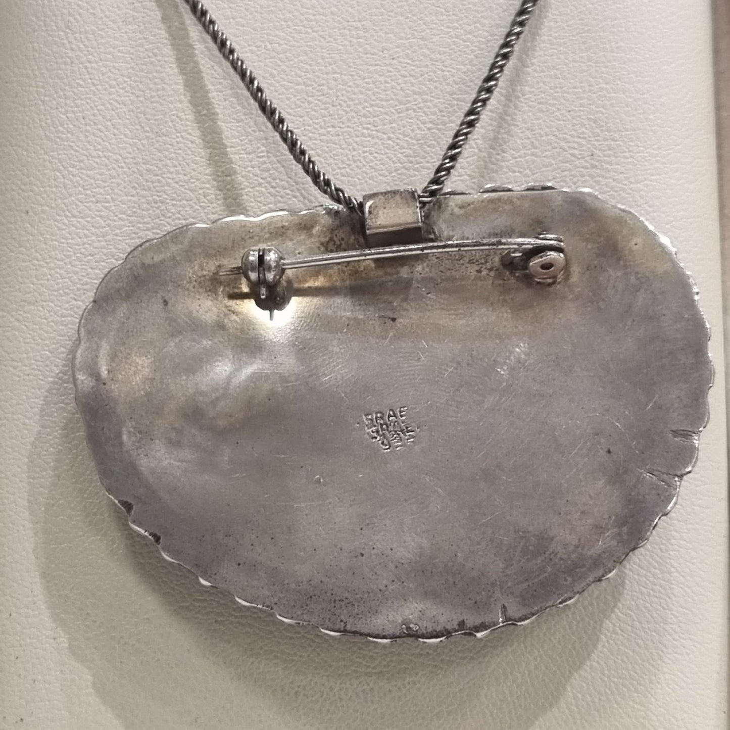 Roman Glass Pendant-Brooch in Sterling Silver 925 - RG21