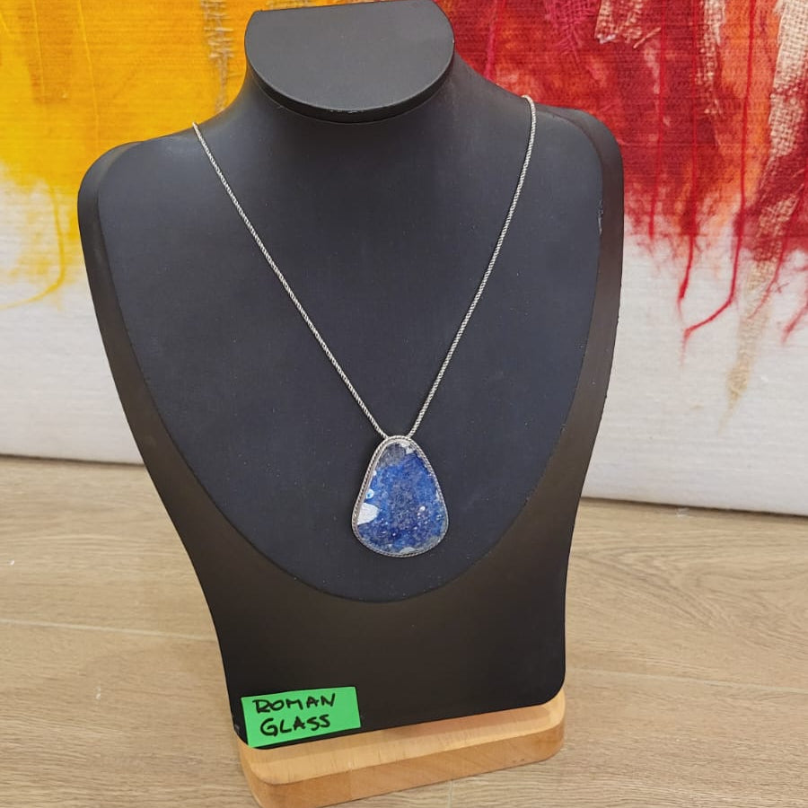 Ancient Elements – Roman Glass Teardrop Necklace