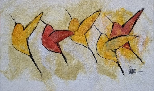 Dance of Joy – Abstract Birds in Flight