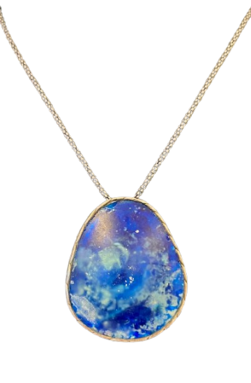 Ancient Earth Necklace – Sterling Silver & Roman Glass