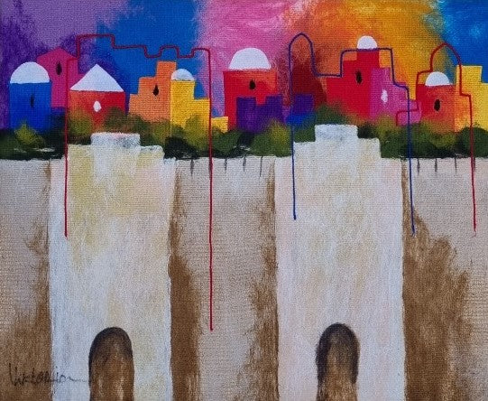 Sold - Vivid Skyline – Jerusalem Walls in Color