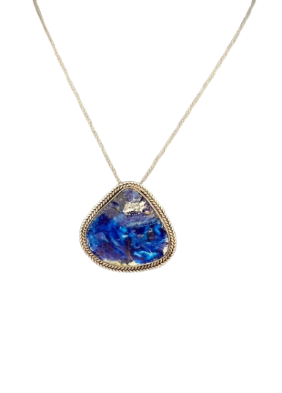 Mystic Triangle Necklace – Sterling Silver & Roman Glass