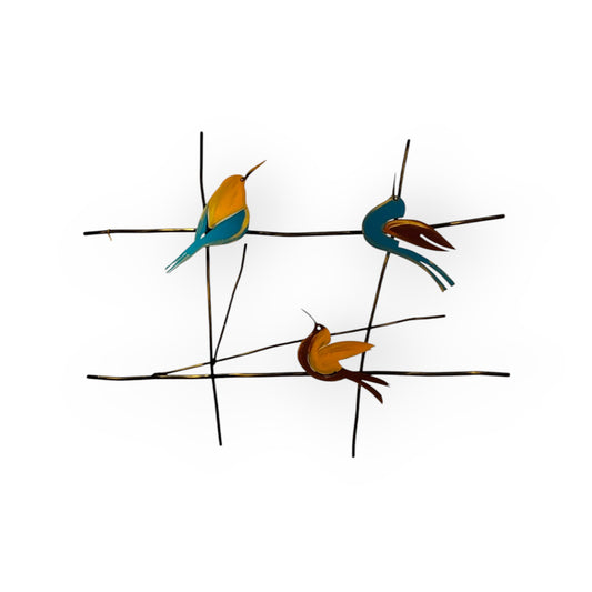 Golden Flight – Metal Birds Sculpture by Michal Shaked