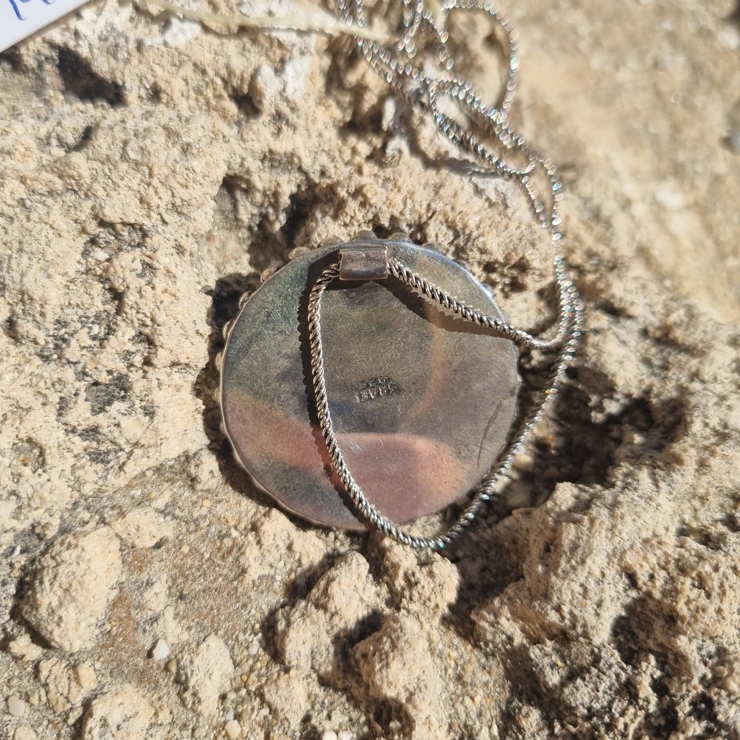 Roman Glass Circle Pendant