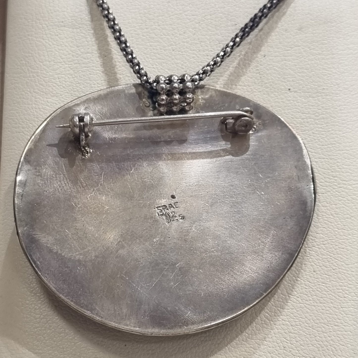 Roman Glass Pendant-Brooch in Sterling Silver RG24