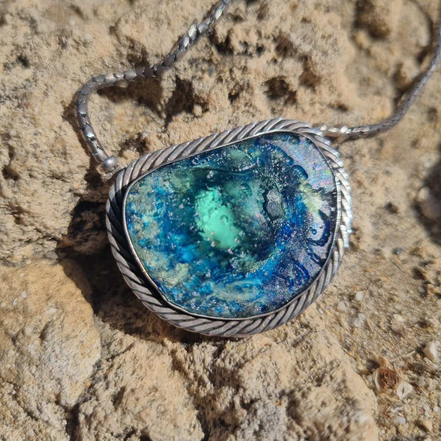Roman Glass Sunset Pendant