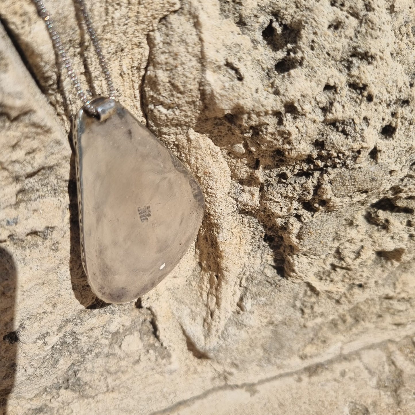 Roman Glass Pendant in Sterling Silver