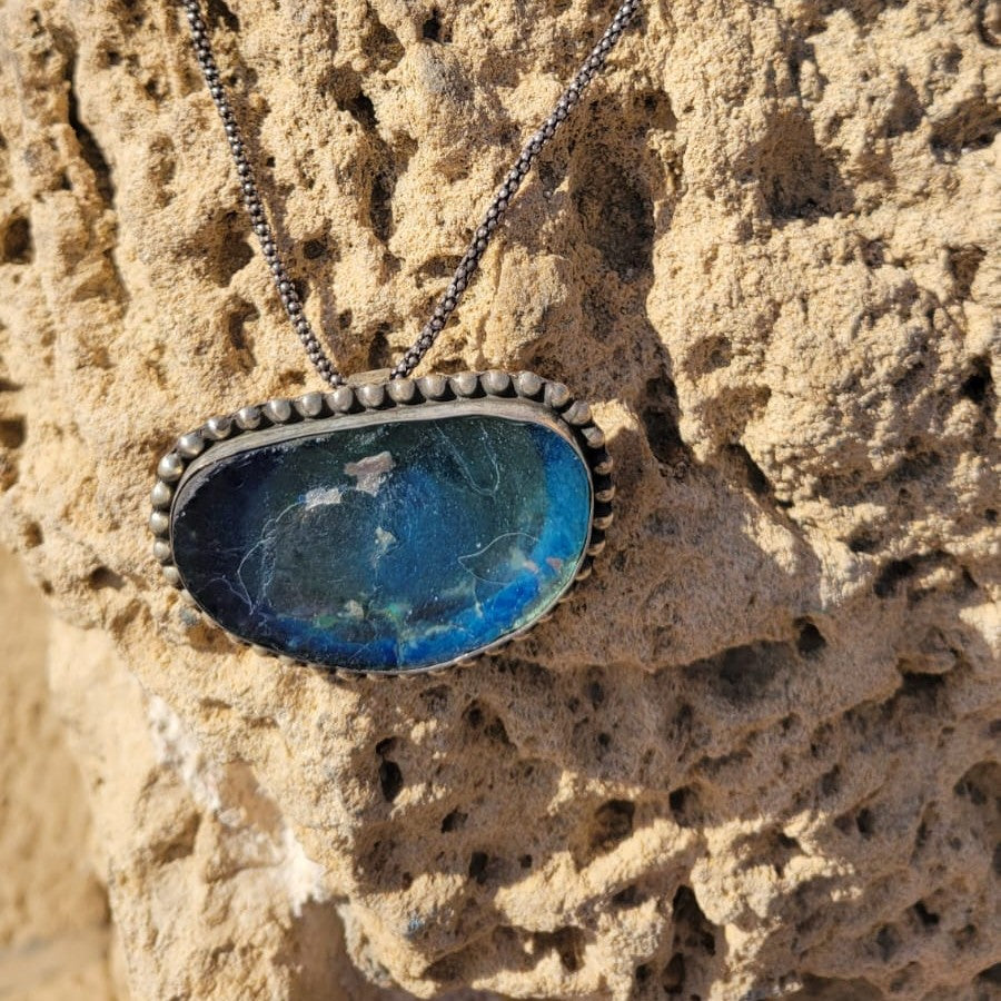 Roman Glass Pendant in Sterling Silver RG32