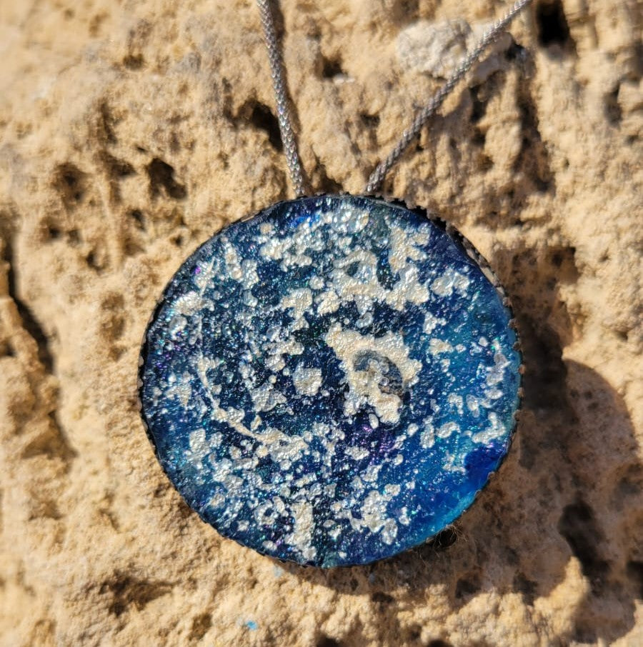 Roman Glass Pendant in Sterling Silver RG28