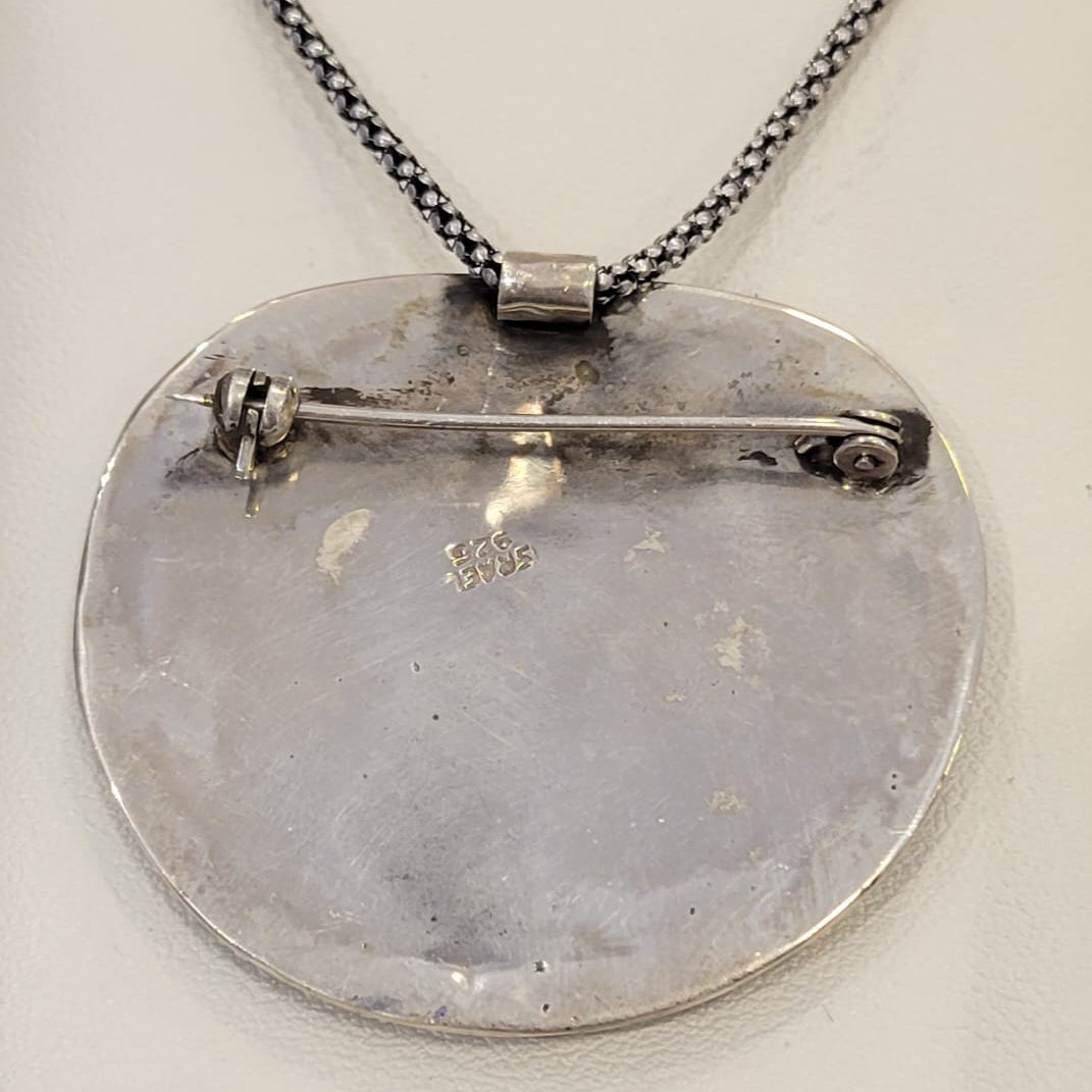 Roman Glass Pendant in Sterling Silver RG35