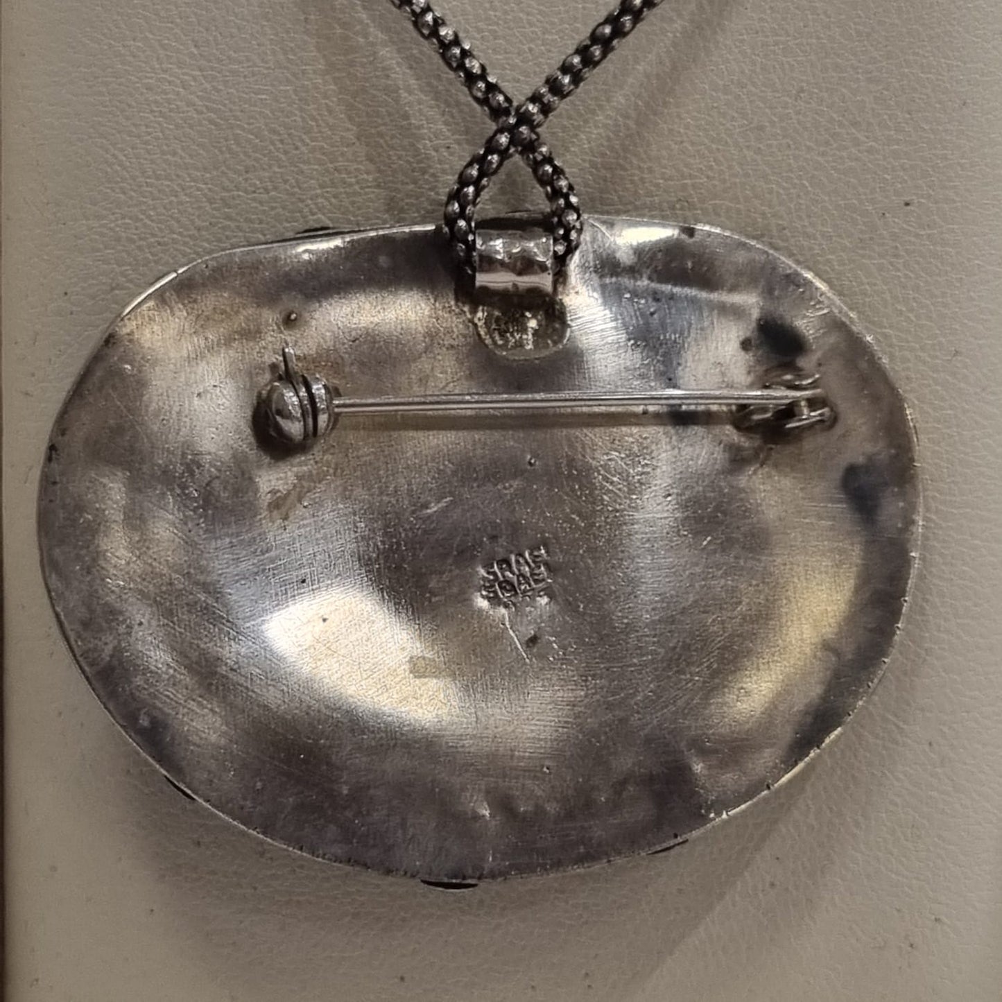 Roman Glass Pendant in Sterling Silver II