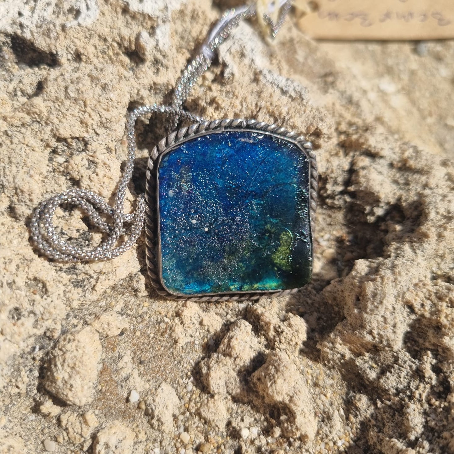 Ancient Elements – Roman Glass Square Pendant