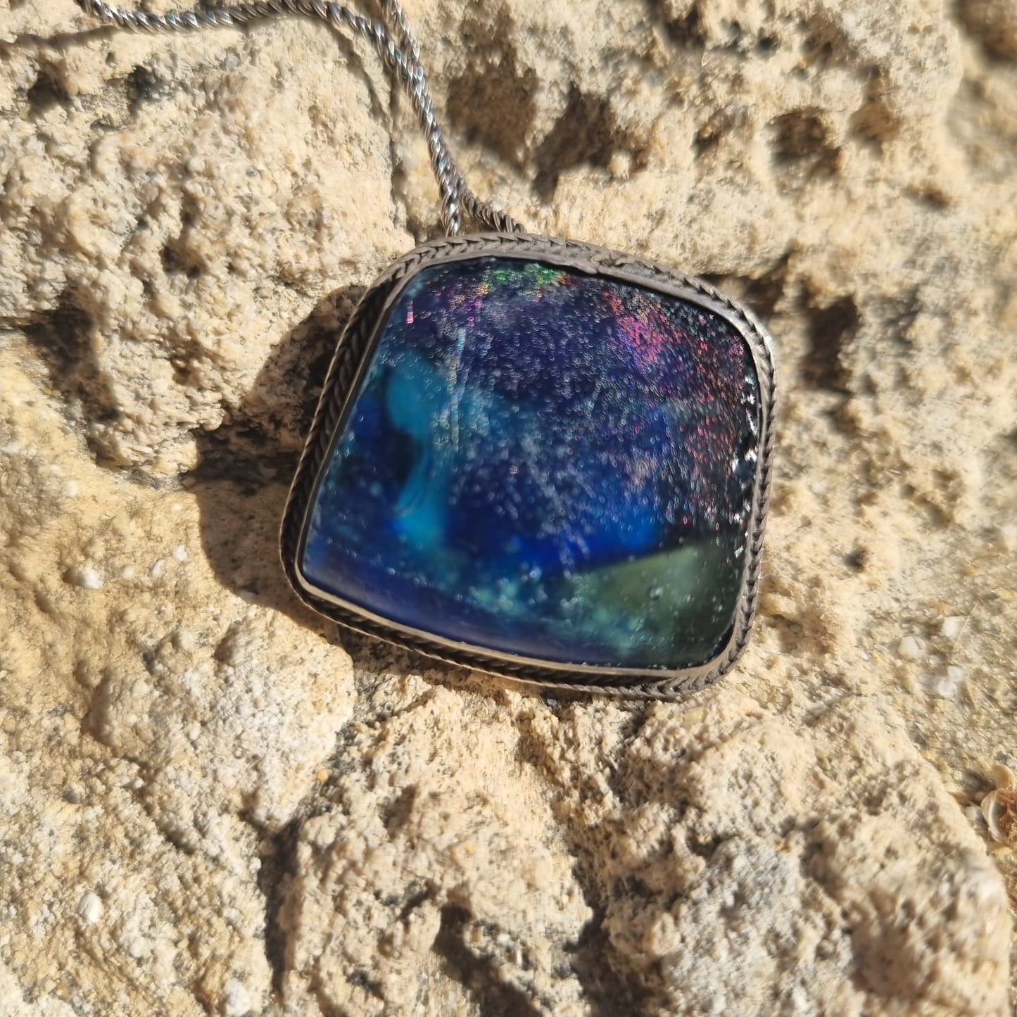 Deep Night Roman Glass Pendant