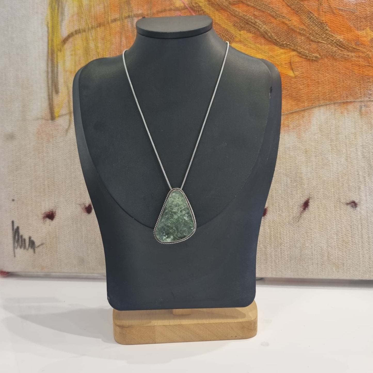 Olive Green Roman Glass Pendant