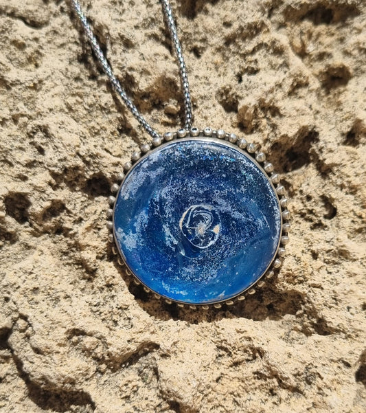 Roman Glass Pendant in Sterling Silver 925 - RG22