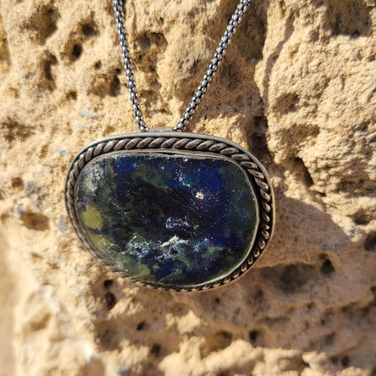 Roman Glass Pendant in Sterling Silver RG35