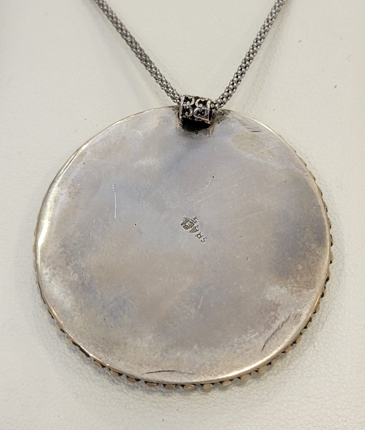 Roman Glass Pendant in Sterling Silver