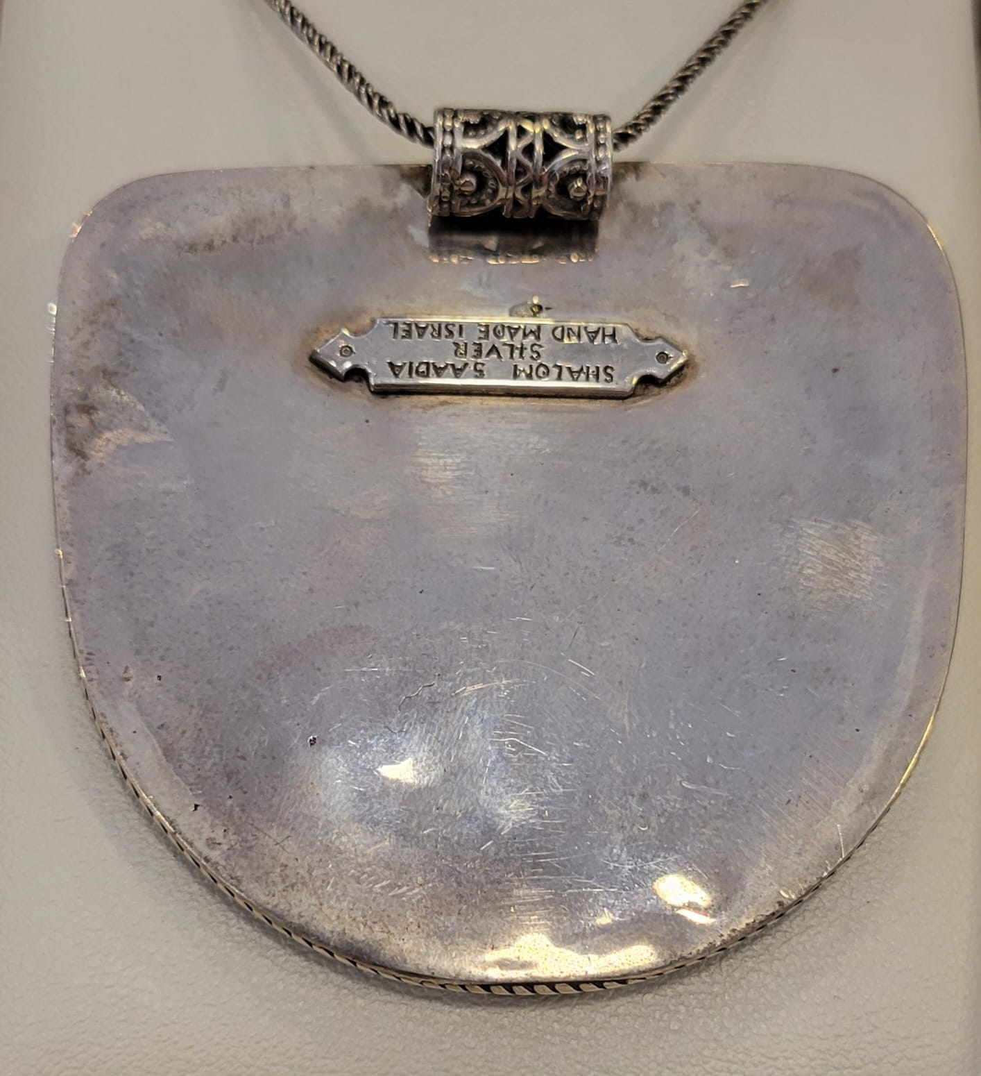 Roman Glass Pendant in Sterling Silver RG29